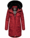 Navahoo Tiniis Damen Winterjacke mit Brusttaschen Kapuze Kunstfell B845 Blood Red Größe M - Gr. 38