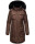 Navahoo Tiniis Damen Winterjacke mit Brusttaschen Kapuze Kunstfell B845 Dark Choco Größe XS - Gr. 34