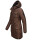 Navahoo Tiniis Damen Winterjacke mit Brusttaschen Kapuze Kunstfell B845 Dark Choco Größe XS - Gr. 34