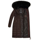 Navahoo Umay warme Damen Winter Jacke lang gesteppt mit Teddyfell B670 Dark Choco Größe S - Gr. 36