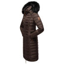 Navahoo Umay warme Damen Winter Jacke lang gesteppt mit Teddyfell B670 Dark Choco Größe S - Gr. 36