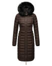 Navahoo Umay warme Damen Winter Jacke lang gesteppt mit Teddyfell B670 Dark Choco Größe M - Gr. 38