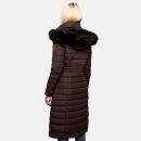 Navahoo Umay warme Damen Winter Jacke lang gesteppt mit Teddyfell B670 Dark Choco Größe M - Gr. 38