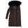 Navahoo Umay warme Damen Winter Jacke lang gesteppt mit Teddyfell B670 Dark Choco Größe M - Gr. 38