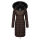 Navahoo Umay warme Damen Winter Jacke lang gesteppt mit Teddyfell B670 Dark Choco Größe M - Gr. 38