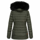 Navahoo Umay Princess Damen Winter Steppjacke mit Fellkragen 900 Olive Größe M - Gr. 38