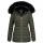 Navahoo Umay Princess Damen Winter Steppjacke mit Fellkragen 900 Olive Größe M - Gr. 38
