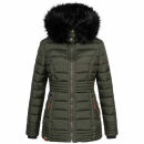 Navahoo Umay Princess Damen Winter Steppjacke mit Fellkragen 900 Olive Größe L - Gr. 40
