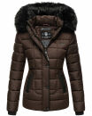 Marikoo warme Damen Winter Jacke Steppjacke B391 Dark Choco Größe XS - Gr. 34