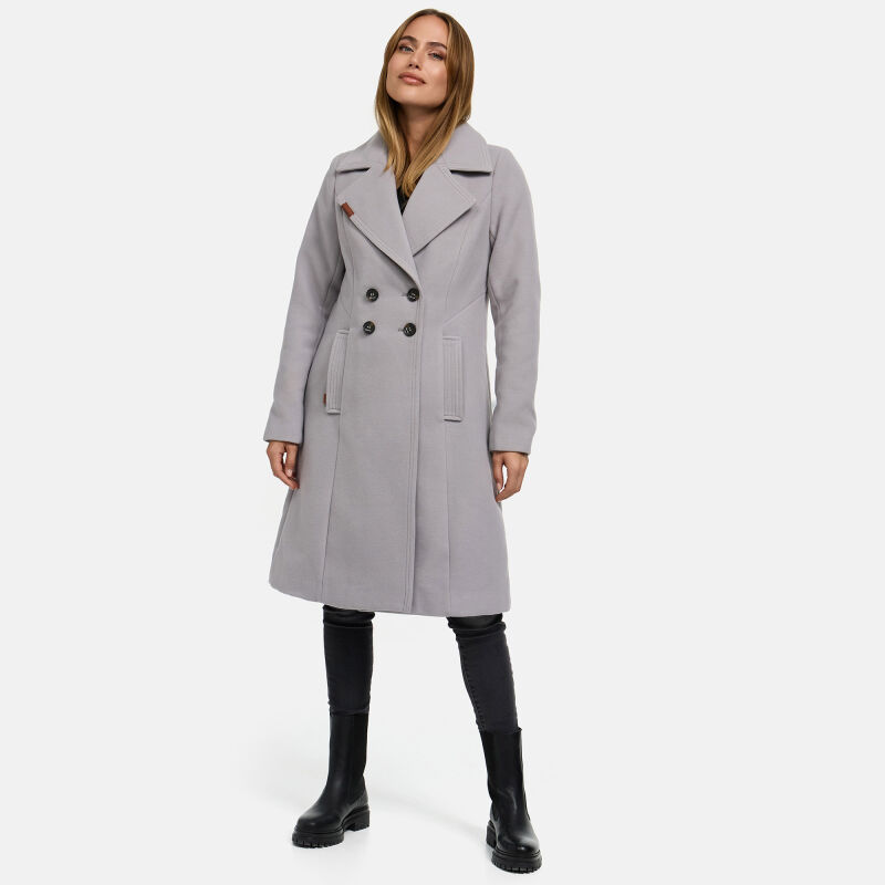Navahoo Wooly Damen Trenchcoat Winter Mantel B661 Zink Grau Größe S - Gr. 36