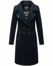 Navahoo Wooly Damen Trenchcoat Winter Mantel B661 Navy...