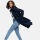 Navahoo Wooly Damen Trenchcoat Winter Mantel B661 Navy Größe L - Gr. 40