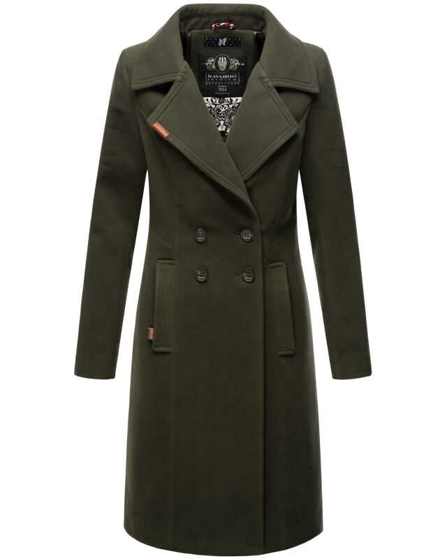 Navahoo Wooly Damen Trenchcoat Winter Mantel B661 Dunkelgrün Größe XS - Gr. 34