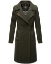 Navahoo Wooly Damen Trenchcoat Winter Mantel B661 Dunkelgrün Größe XS - Gr. 34