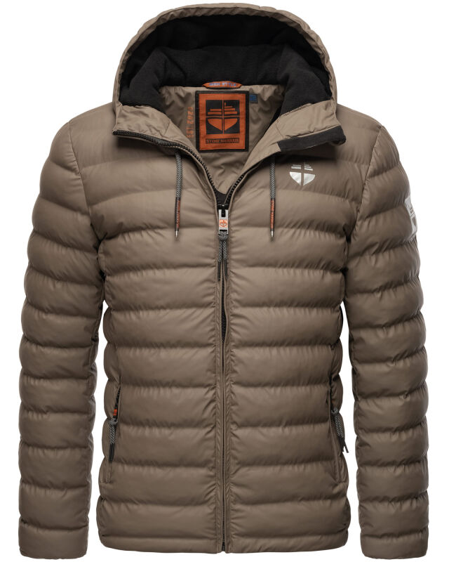 Stone Harbour Zaharoo wasserdichte Herren Regen Steppjacke B731 Stein Braun Größe S - Gr. S