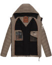 Stone Harbour Zaharoo wasserdichte Herren Regen Steppjacke B731 Stein Braun Größe S - Gr. S