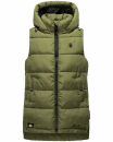 Marikoo Zarinaa Damen Steppweste Weste Übergangsweste mit Kapuze B898 Dusty Olive Größe L - Gr. 40