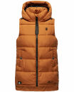 Marikoo Zarinaa Damen Steppweste Weste Übergangsweste mit Kapuze B898 Cinnamon Größe XS - Gr. 34