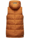 Marikoo Zarinaa Damen Steppweste Weste Übergangsweste mit Kapuze B898 Cinnamon Größe XS - Gr. 34
