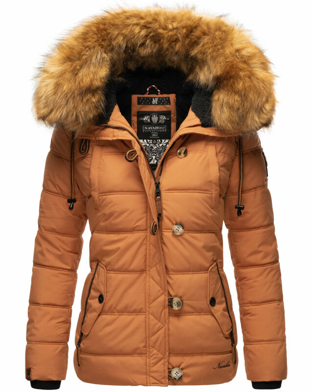 Navahoo Zoja Damen Winter Stepp Jacke Teddyfell Winterjacke B831 Cinnamon Größe S - Gr. 36