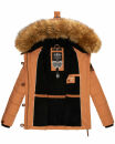Navahoo Zoja Damen Winter Stepp Jacke Teddyfell Winterjacke B831 Cinnamon Größe S - Gr. 36