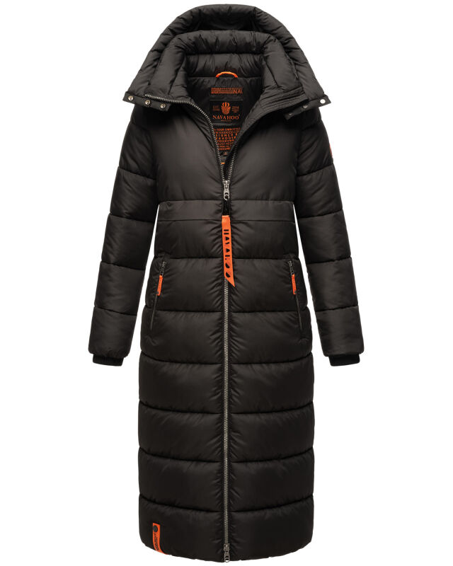 Navahoo Kristallblume Damen Winterjacke lang B926 Schwarz Größe L - Gr. 40
