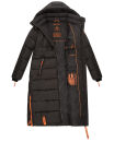 Navahoo Kristallblume Damen Winterjacke lang B926 Schwarz Größe XL - Gr. 42