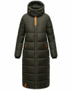 Navahoo Kristallblume Damen Winterjacke lang B926 Dark Olive Größe M - Gr. 38