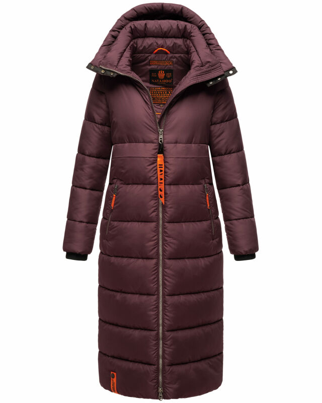 Navahoo Kristallblume Damen Winterjacke lang B926 Weinrot Größe M - Gr. 38