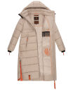 Navahoo Kristallblume Damen Winterjacke lang B926 Taupe Größe XS - Gr. 34