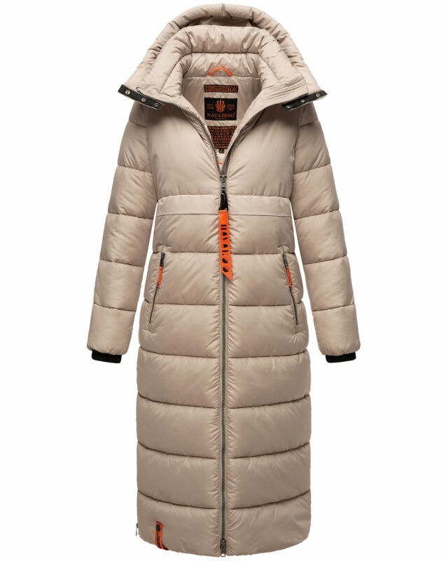 Navahoo Kristallblume Damen Winterjacke lang B926 Taupe Größe S - Gr. 36