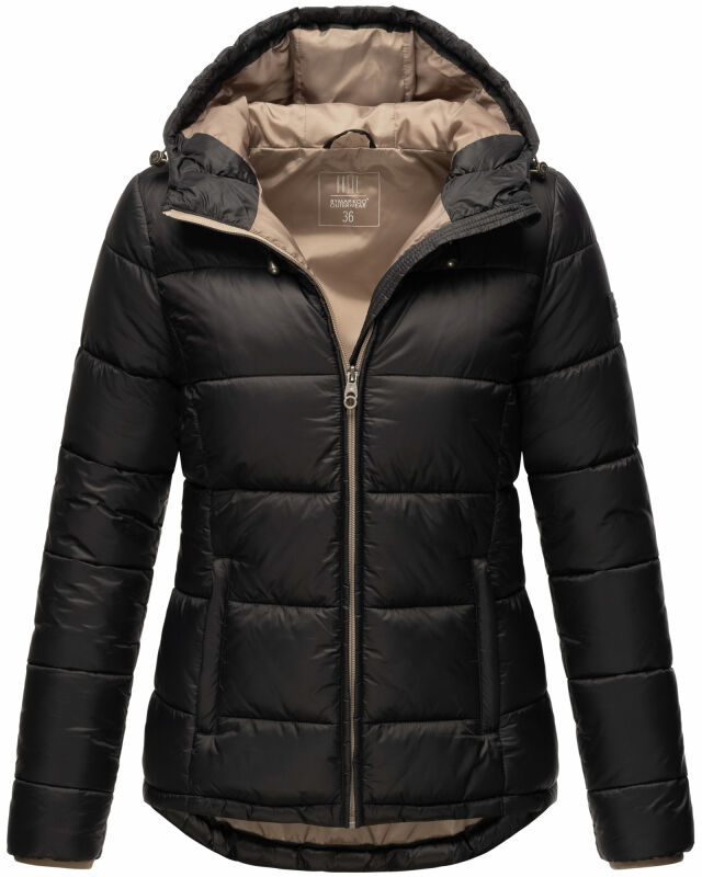 XXL Winter 79,90 Rose Jacke gesteppt Marikoo Größe Damen B647 Schwarz € lang ,