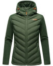Marikoo Mountain Mount Haruna Damen Fleece Hybrid Jacke Wanderjacke B929 Dunkelgrün Größe XS - Gr. 34