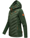 Marikoo Mountain Mount Haruna Damen Fleece Hybrid Jacke Wanderjacke B929 Dunkelgrün Größe XS - Gr. 34
