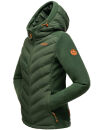 Marikoo Mountain Mount Haruna Damen Fleece Hybrid Jacke Wanderjacke B929 Dunkelgrün Größe XS - Gr. 34