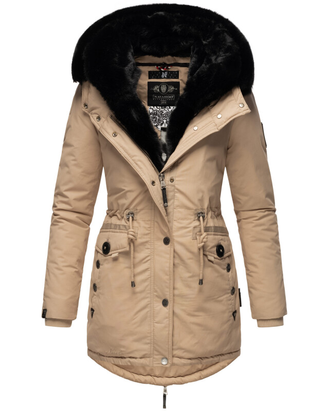 Navahoo Sweety Delux Damen Winterjacke B938 Taupe Größe XS - Gr. 34
