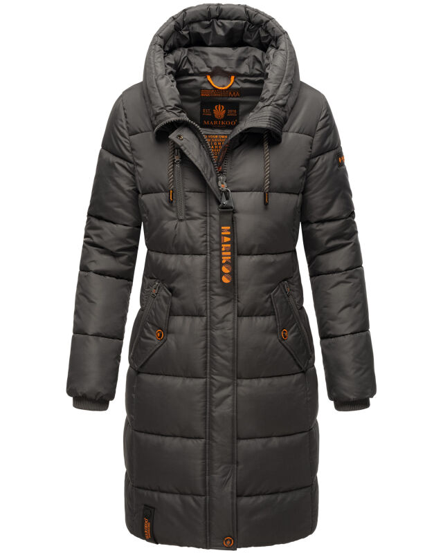 Marikoo Yuikoo lange Damen Winterjacke B941 Anthrazit-Größe L - Gr. 40