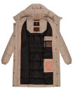 Marikoo Yuikoo lange Damen Winterjacke B941 Taupe-Größe M - Gr. 38