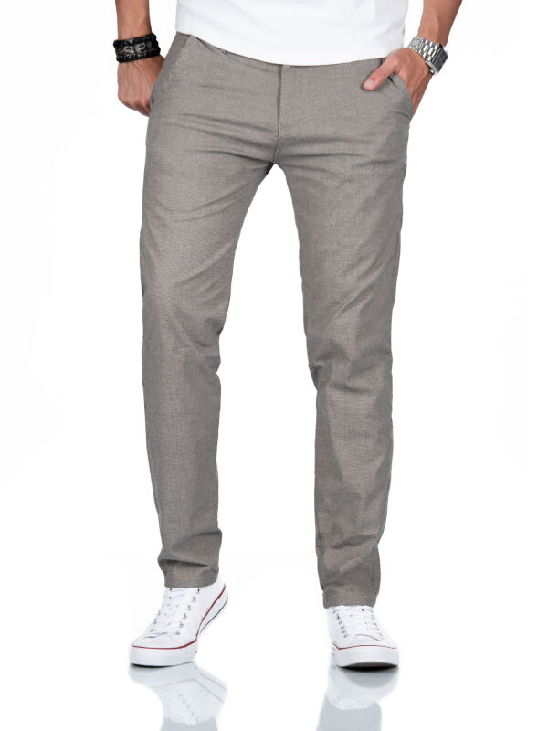 Alessandro Salvarini Herren Chino Stoffhose O-370 - Grau-W30-L34