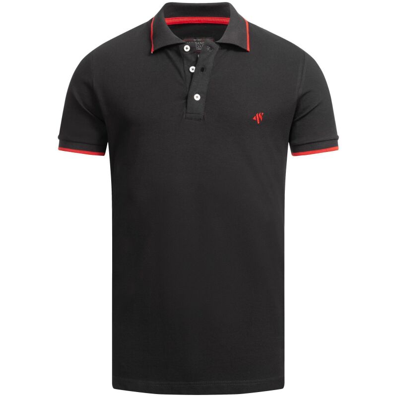 Alessandro Salvarini Herren Polo Shirts O-316 - Schwarz-Gr.L