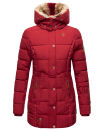 Marikoo warme Damen Winterjacke mit Kapuze Parka Kunstfell B817 Blood Red Größe XXL - Gr. 44