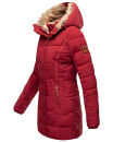 Marikoo warme Damen Winterjacke mit Kapuze Parka Kunstfell B817 Blood Red Größe XXL - Gr. 44