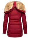 Marikoo warme Damen Winterjacke mit Kapuze Parka Kunstfell B817 Blood Red Größe XXL - Gr. 44