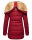 Marikoo warme Damen Winterjacke mit Kapuze Parka Kunstfell B817 Blood Red Größe XXL - Gr. 44