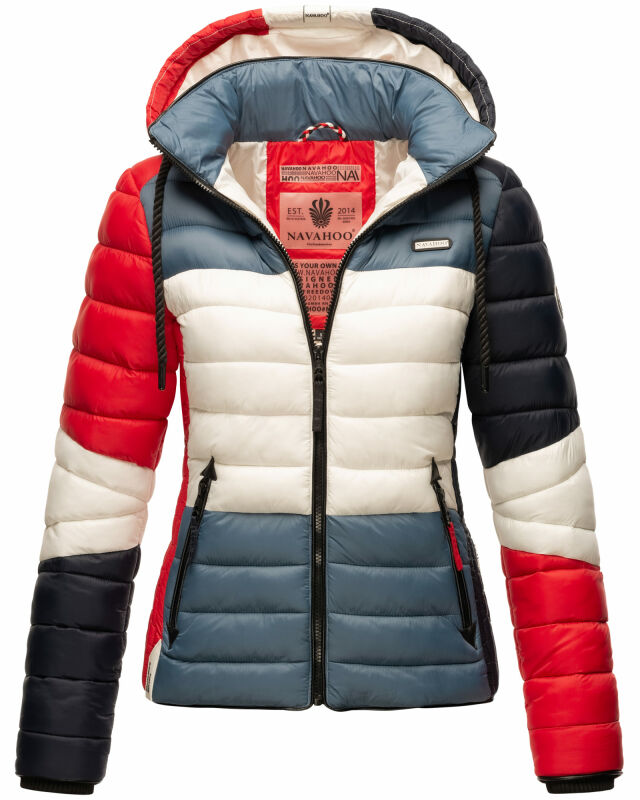 Navahoo Lulana Multikulti Damen Steppjacke color blocking B881 Multicolour - French Größe M - Gr. 38