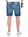 A. Salvarini Herren Jeans Shorts kurze Hose Blau O-365