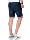 A. Salvarini Herren Jeans Shorts kurze Hose Dunkelblau O367