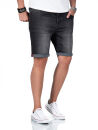 A. Salvarini Herren Jeans Shorts kurze Hose Dunkelgrau O368 W33