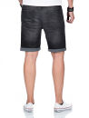 A. Salvarini Herren Jeans Shorts kurze Hose Dunkelgrau O368 W36