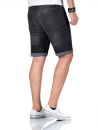 A. Salvarini Herren Jeans Shorts kurze Hose Dunkelgrau O368 W38